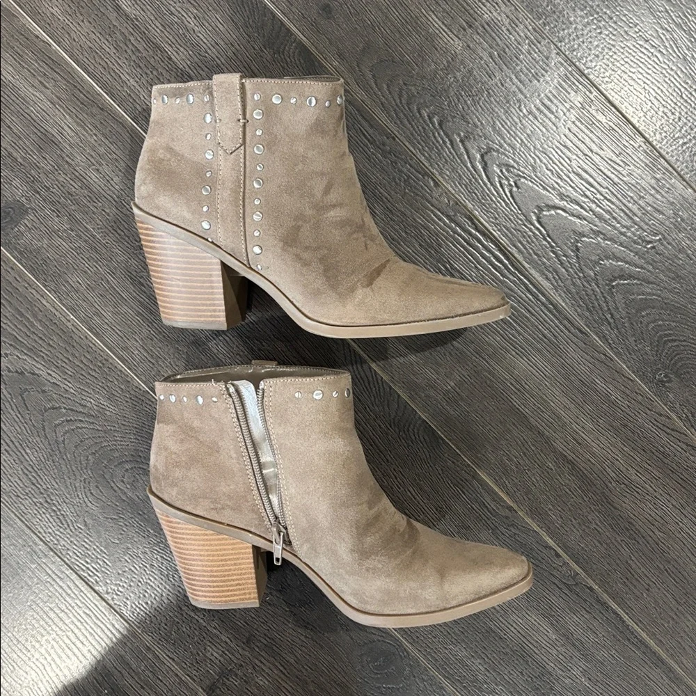 a.n.a Taupe Studded Ankle Booties